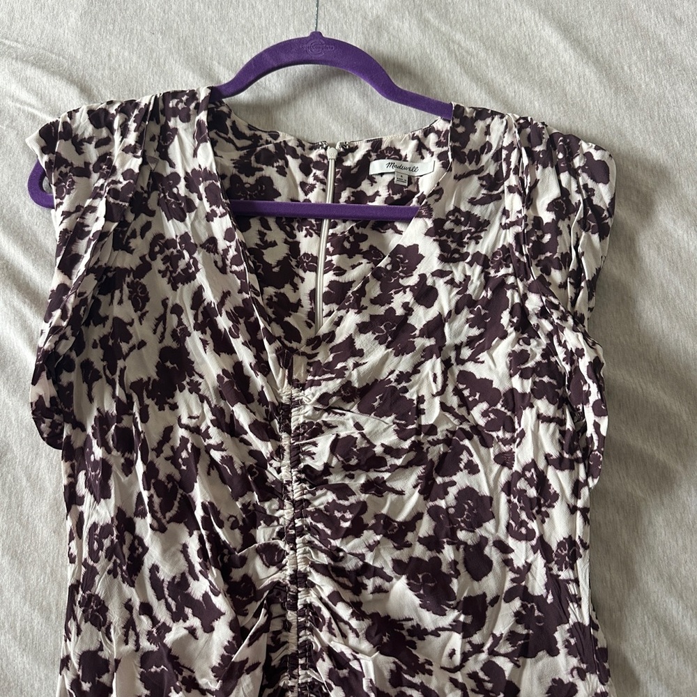 Madewell Ruched Flutter Sleeve Midi Dress size 6 - Picture 7 of 8